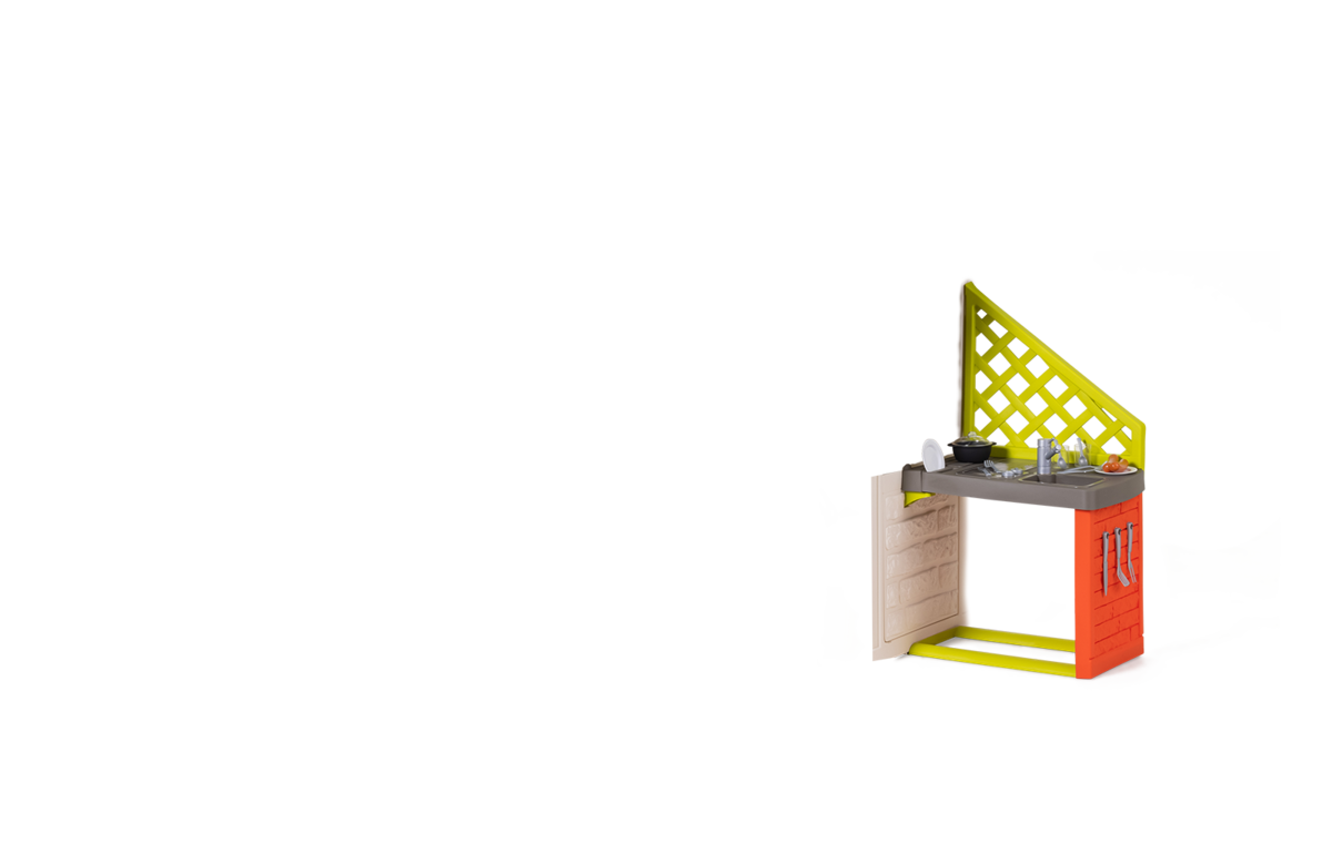 Házikó természetes My New House Smoby bővíthető 2 ablak zsalugáterrel 2 kerek ablak és felezett ajtó 135 cm magas UV szűrővel 2 évtől