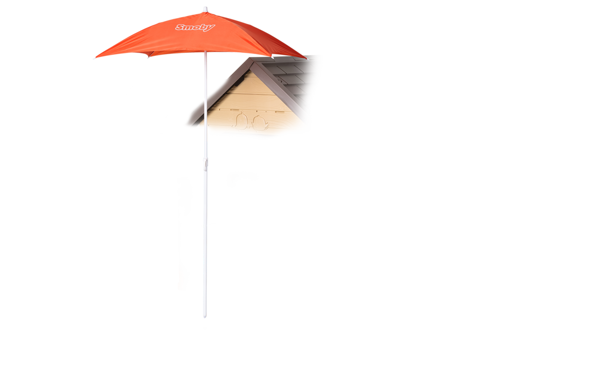 Házikó természetes My New House Smoby bővíthető 2 ablak zsalugáterrel 2 kerek ablak és felezett ajtó 135 cm magas UV szűrővel 2 évtől