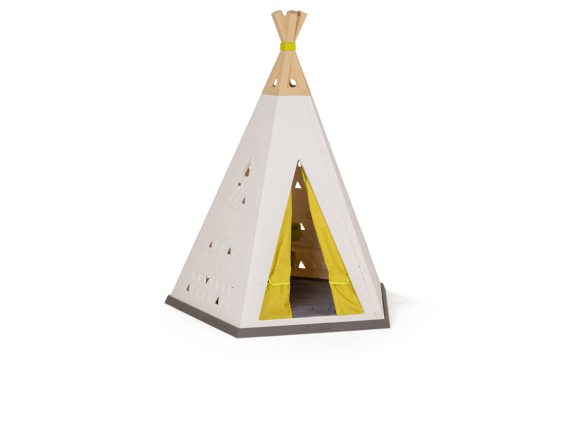Sátor természetes Indoor&Outdoor Teepee Evolutive Smoby magasságilag állítható 159-184 cm textil függönnyel UV szűrő 2-8 éves gyerekeknek